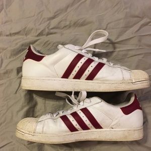 adidas red and white shoes